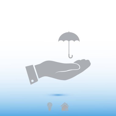 Şemsiye Düz Simgesi