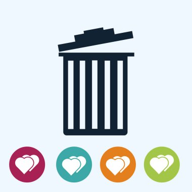 Çöp kutusu düz simgesi