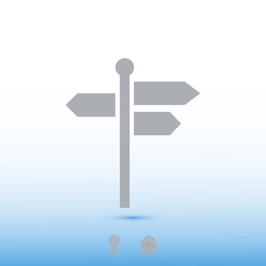 yön tabelası düz simgesi