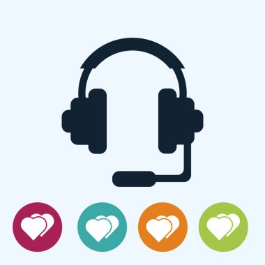 Kulaklık düz simgesi