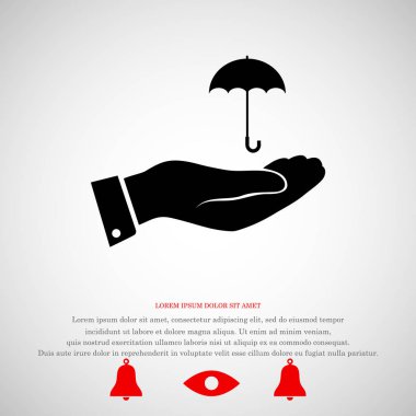 Şemsiye Düz Simgesi