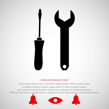 İngiliz anahtarı ve tornavida simgesi