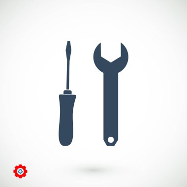 İngiliz anahtarı ve tornavida simgesi