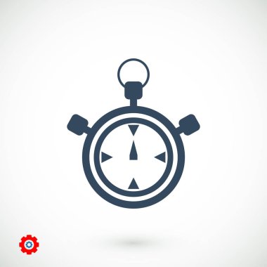 Stopwatch Düz Simgesi