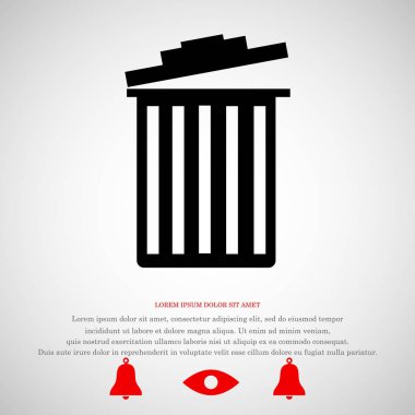 Çöp kutusu düz simgesi