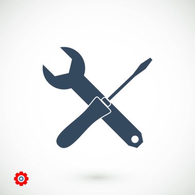 İngiliz anahtarı ve tornavida simgesi