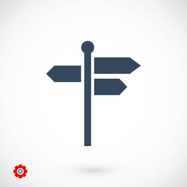 yön tabelası düz simgesi