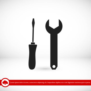 İngiliz anahtarı ve tornavida simgesi