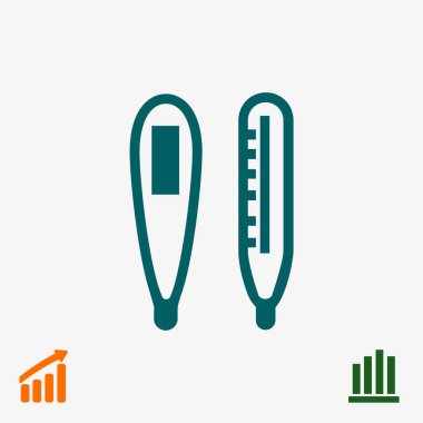 termometre düz simgesi