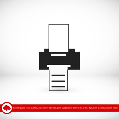 Yazıcı düz simgesi