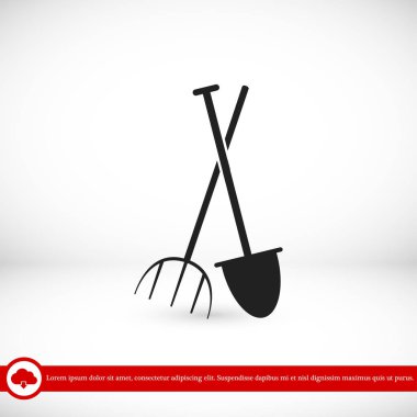 Bahçe çatal, kürek simgesi