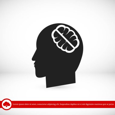 Beyin düz simgesi