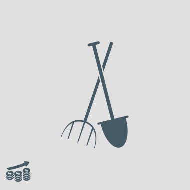 Bahçe çatal, kürek simgesi