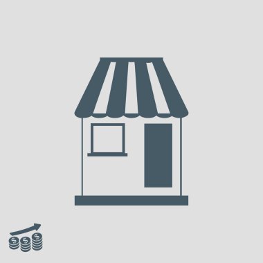 Dükkanı düz simgesi