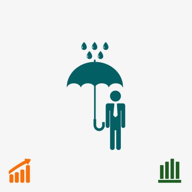 Şemsiye Düz Simgesi