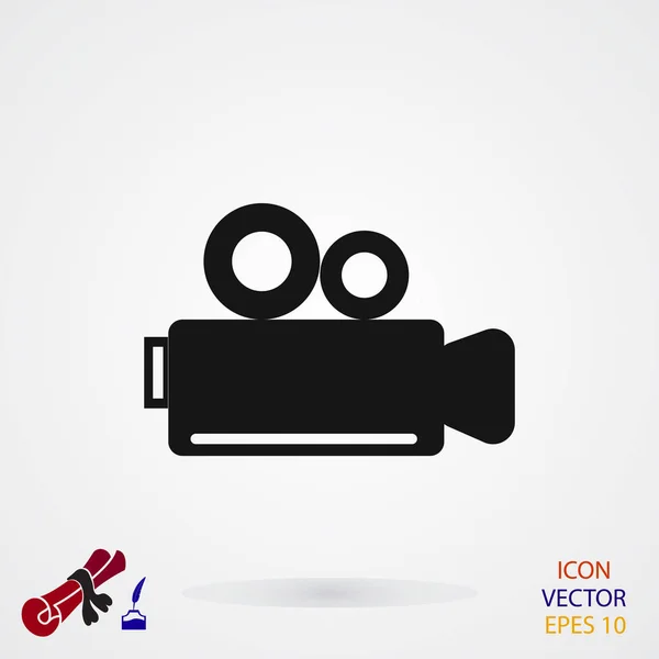 Platte pictogram van de camera — Stockvector
