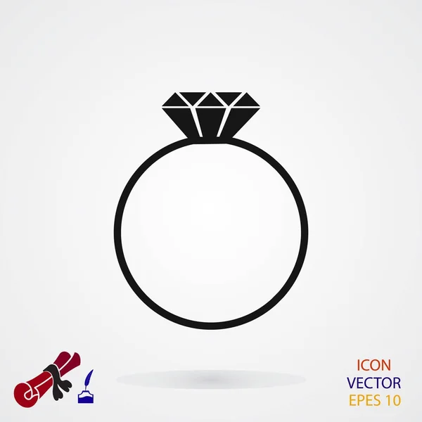 Γαμήλιο δαχτυλίδι εικονίδιο — Διανυσματικό Αρχείο