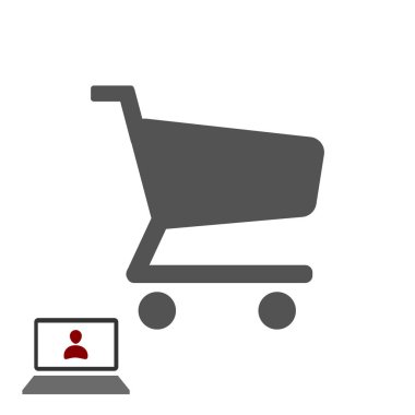 Alışveriş arabası simgesi, vektör illüstrasyonu