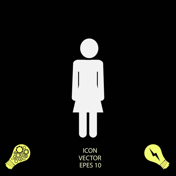 Икона Женщины Вектор Лучший Плоский Значок Eps — стоковый вектор