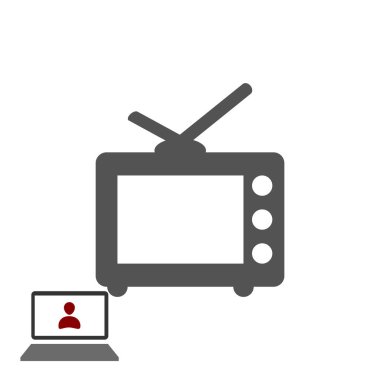 TV işareti simgesi, vektör illüstrasyonu
