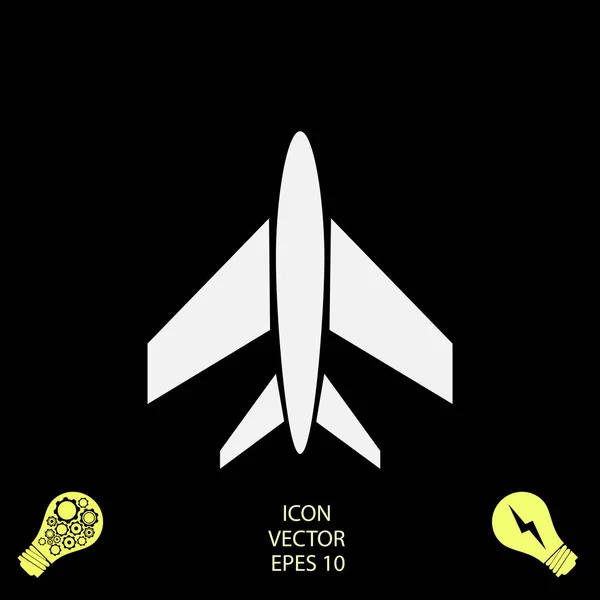 Plane Sign Icon Vector Illustration — Stock Vector