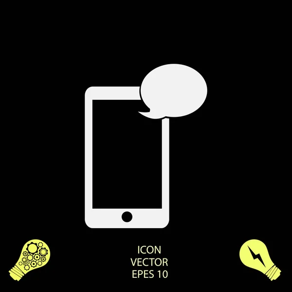 Handy Sms Symbol Vektor Bestes Flaches Symbol Eps — Stockvektor