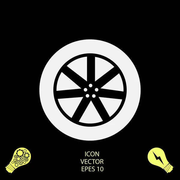 Значок Колеса Вектор Лучший Плоский Значок Eps — стоковый вектор