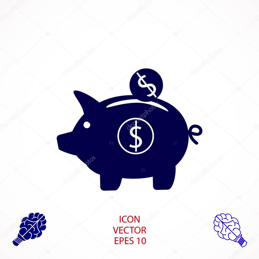 piggy banc vector icon, vector best flat icon EP