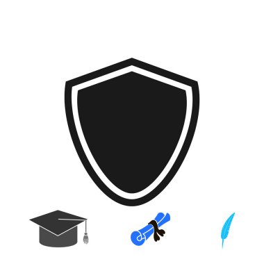 Kalkan kutsal kişilerin resmi, vektör en iyi düz simgesini Eps