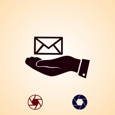 el, vektör en iyi düz simgesini Eps zarf simgesi