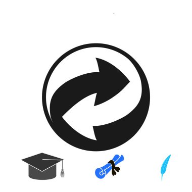 Geri dönüşüm vektör işareti simgesi, vektör en iyi düz simgesini Eps