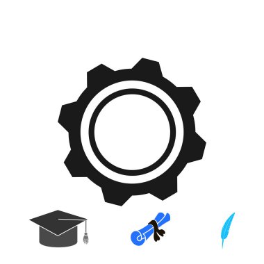 simge dişli, en iyi düz simgesini Eps 10 vektör