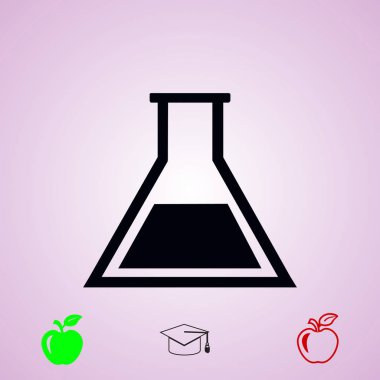 laboratuvar cam kutsal kişilerin resmi, vektör en iyi düz simgesini Eps