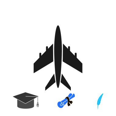 uçak vektör simgesi, vektör en iyi düz simgesini Eps