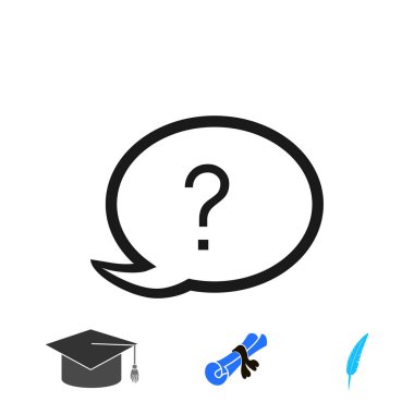 Sohbet, soru simgesi, vektör en iyi düz simgesini Eps