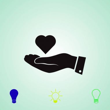 kalp el vektör simge vektör en iyi düz simgesini Eps