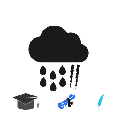 Hava, bulut kutsal kişilerin resmi, vektör en iyi düz simgesini Eps