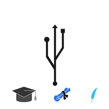 USB simge, vektör en iyi düz simgesini Eps