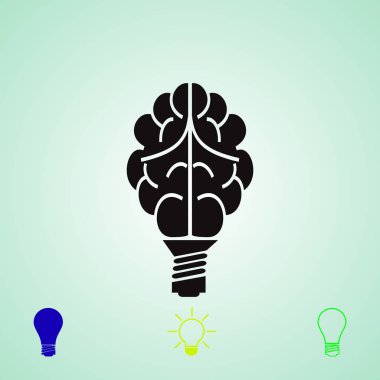 Ampul simgesi beyin, düz simgesini Eps en iyi