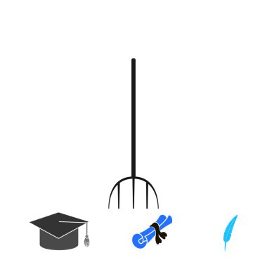 Bahçe çatal simgesi, vektör en iyi düz simgesini Eps