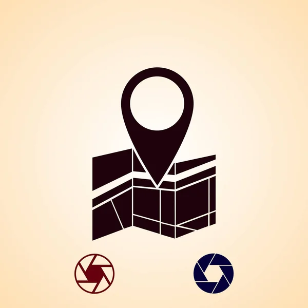 Vektor Map Symbol Mit Pin Vektor Bestes Flaches Symbol Eps — Stockvektor