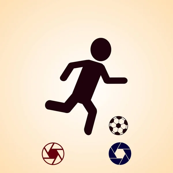 Version Matricielle Soccer Silhouettes Joueurs Football Meilleure Icône Plate Vectorielle — Image vectorielle