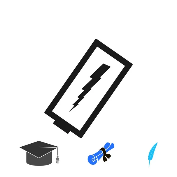 Icône Batterie Déchargée Vecteur Meilleure Icône Plate Eps — Image vectorielle