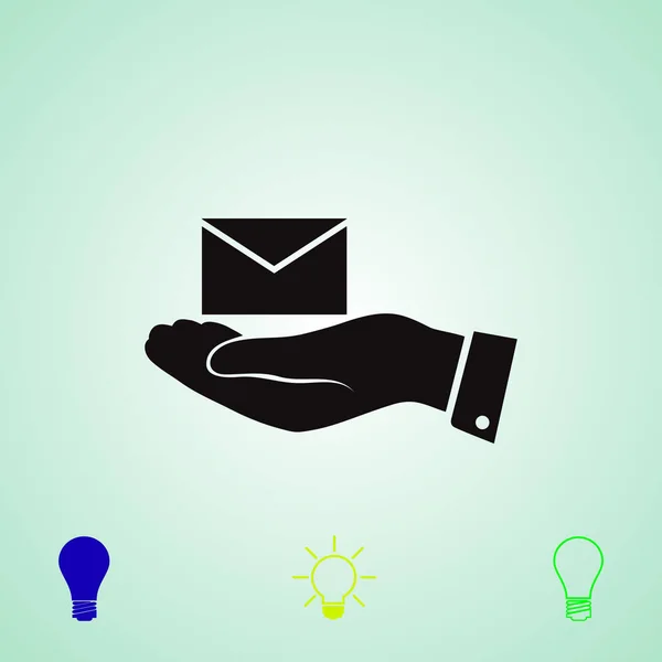 Ícone Mail Mão Vetor Melhor Ícone Plano Eps — Vetor de Stock