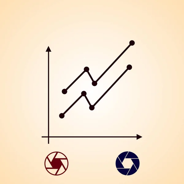 Значок Графика Вектор Лучший Плоский Значок Eps — стоковый вектор
