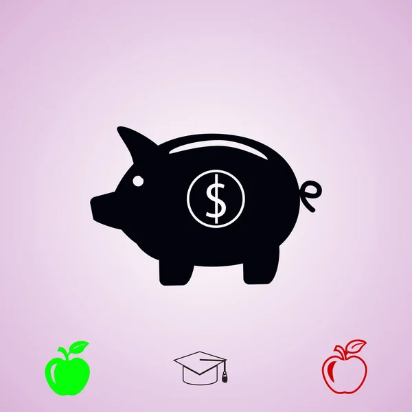Piggy Bank Besparende Geld Pictogram Vector Beste Platte Pictogram Eps — Stockvector