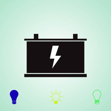 Araba pil simgesi, vektör en iyi düz simgesini Eps