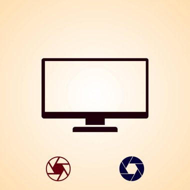 TV simgesi, vektör en iyi düz simgesini Eps