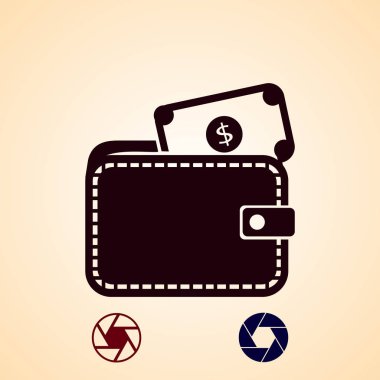 Dolar kutsal kişilerin resmi, vektör en iyi düz simgesini Eps ile cüzdan