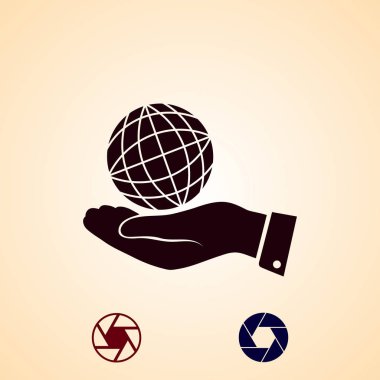 el simgesi ile dünya Küre, en iyi düz simgesini Eps vektör